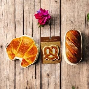 NWT Croissant and Baguette Notebooks with Pretzel Jumbo Eraser